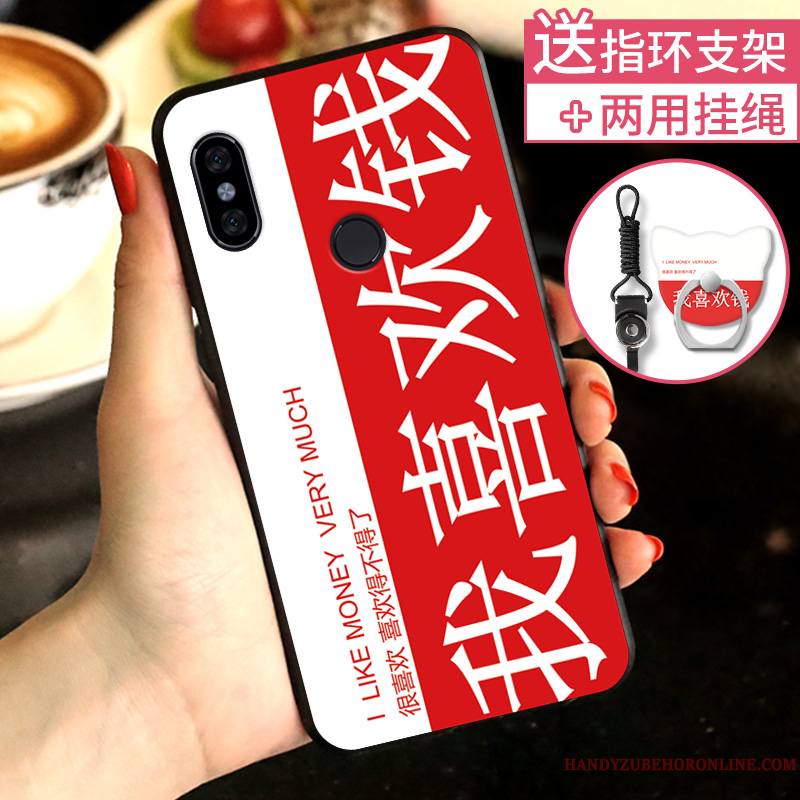 Redmi Note 6 Pro Coque De Téléphone Noir Créatif Tout Compris Rouge Incassable Petit