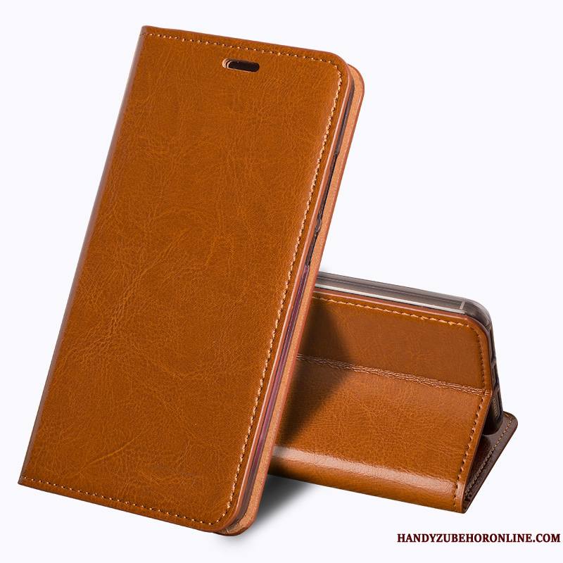 Redmi Note 6 Pro Coque Rouge Housse Petit Cuir Véritable Étui Incassable Tout Compris