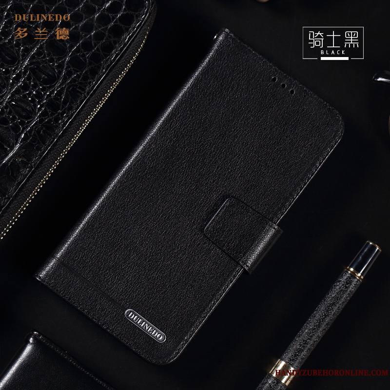 Redmi Note 6 Pro Coque Rouge Étui En Cuir Petit Invisible Tout Compris Support Incassable