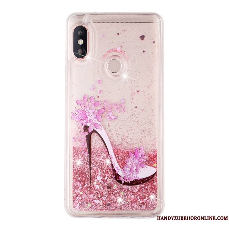 Redmi Note 6 Pro Coque Tout Compris Étui Incassable Rose Petit Liquide Téléphone Portable