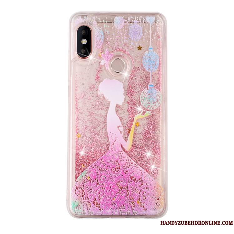 Redmi Note 6 Pro Coque Tout Compris Étui Incassable Rose Petit Liquide Téléphone Portable