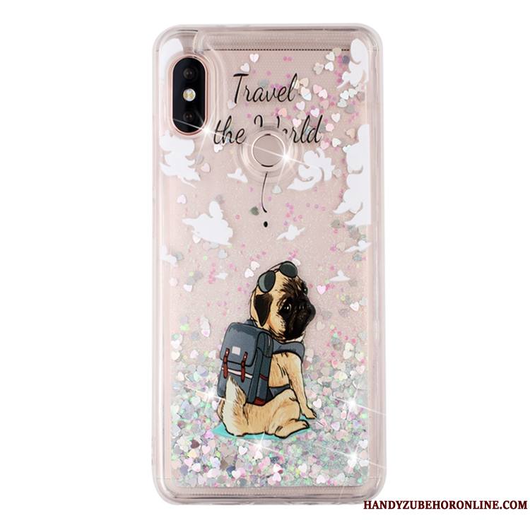 Redmi Note 6 Pro Coque Tout Compris Étui Incassable Rose Petit Liquide Téléphone Portable