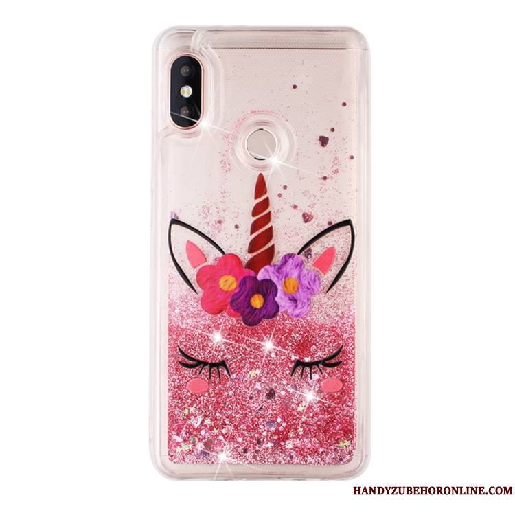 Redmi Note 6 Pro Coque Tout Compris Étui Incassable Rose Petit Liquide Téléphone Portable