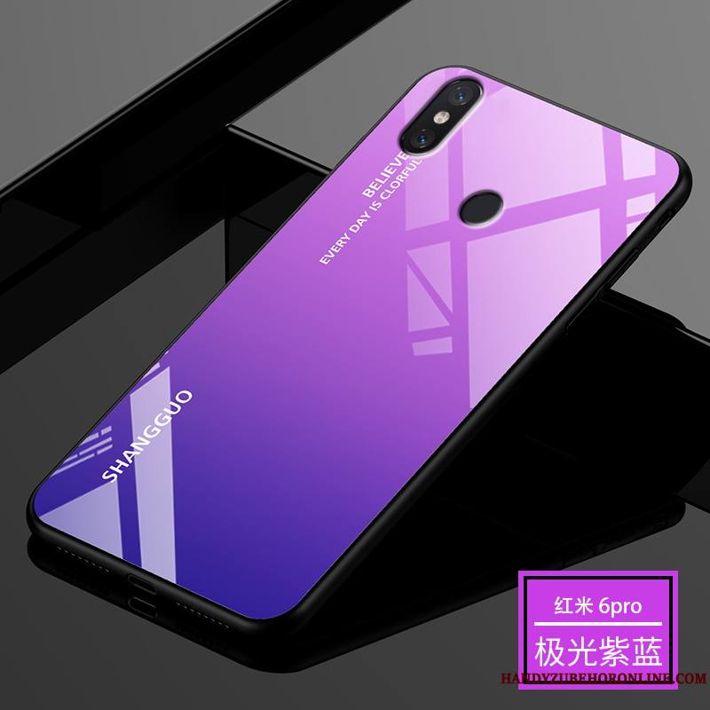 Redmi Note 6 Pro Incassable Violet Coque Tendance Verre De Téléphone Étui