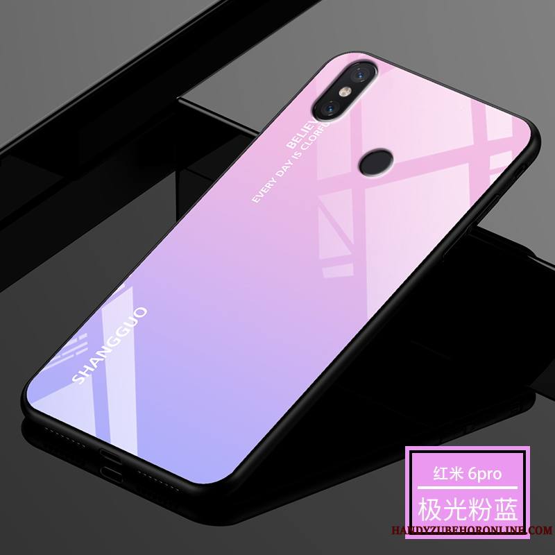 Redmi Note 6 Pro Incassable Violet Coque Tendance Verre De Téléphone Étui