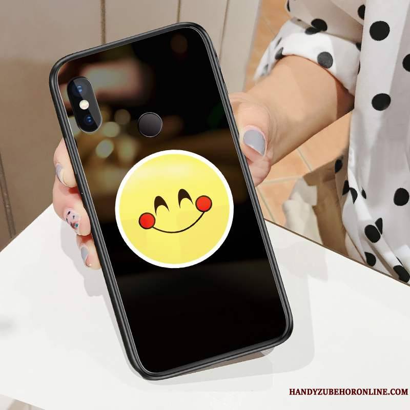 Redmi Note 6 Pro Noir Coque De Téléphone Verre Trempé Petit Rouge Souriant