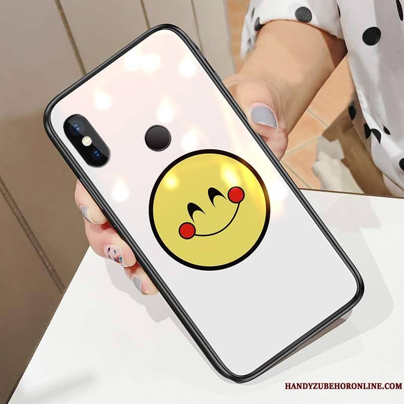 Redmi Note 6 Pro Noir Coque De Téléphone Verre Trempé Petit Rouge Souriant