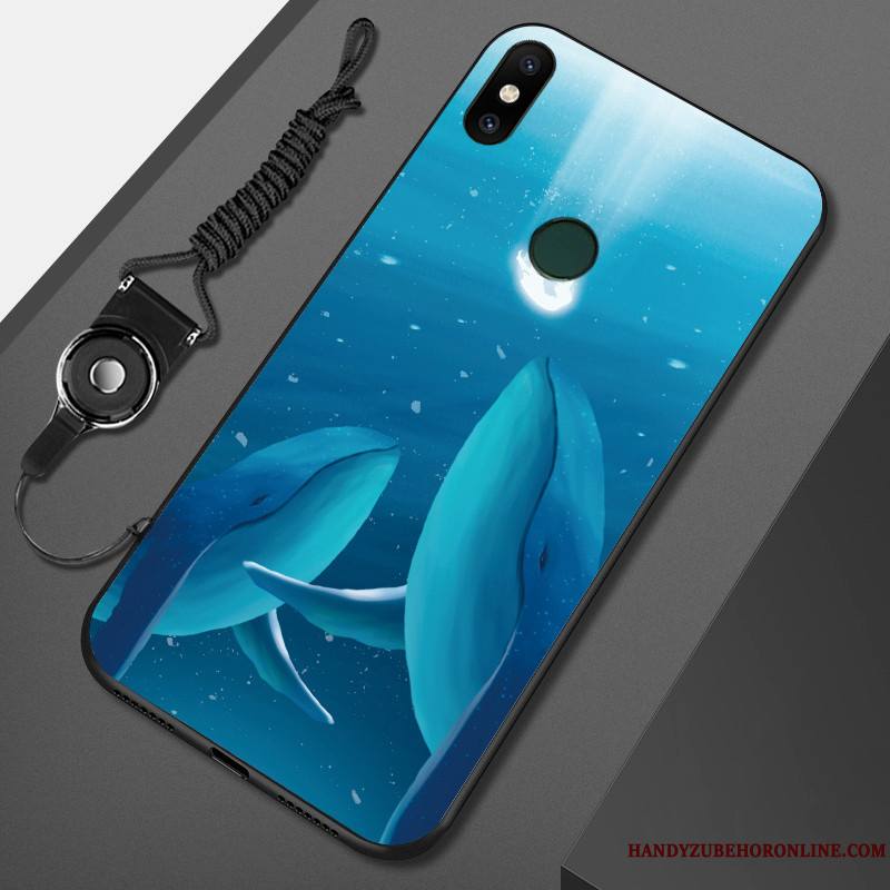 Redmi Note 6 Pro Ornements Suspendus Coque De Téléphone Rouge Étui Protection Tendance Bleu