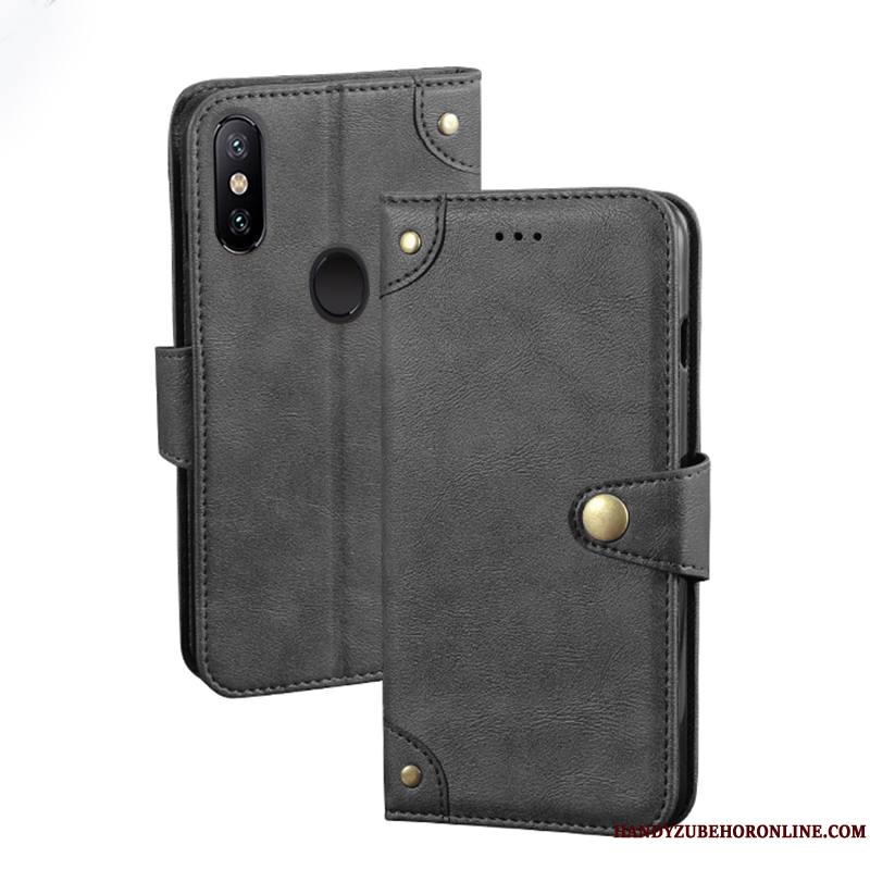 Redmi Note 6 Pro Portefeuille Étui Rouge Étui En Cuir Protection Housse Coque De Téléphone