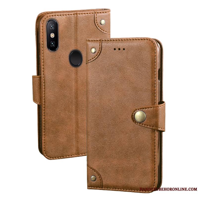 Redmi Note 6 Pro Portefeuille Étui Rouge Étui En Cuir Protection Housse Coque De Téléphone