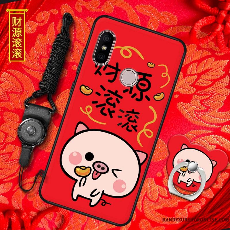 Redmi Note 6 Pro Rouge Fluide Doux Nouveau Étui Protection Coque De Téléphone