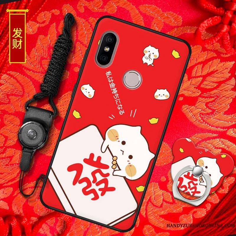 Redmi Note 6 Pro Rouge Fluide Doux Nouveau Étui Protection Coque De Téléphone