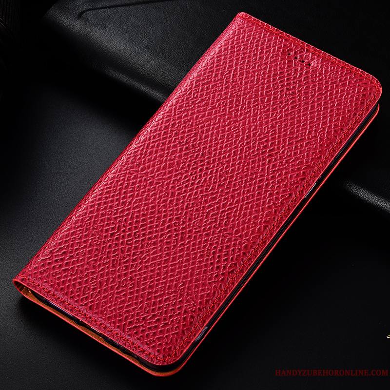 Redmi Note 7 Coque Rouge Étui Petit Incassable Modèle Fleurie Housse Étui En Cuir