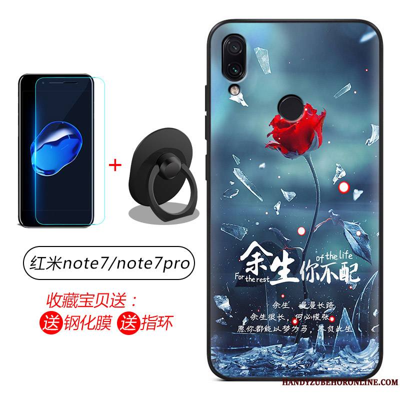 Redmi Note 7 Coque Étui Incassable Silicone Fluide Doux Bleu Protection