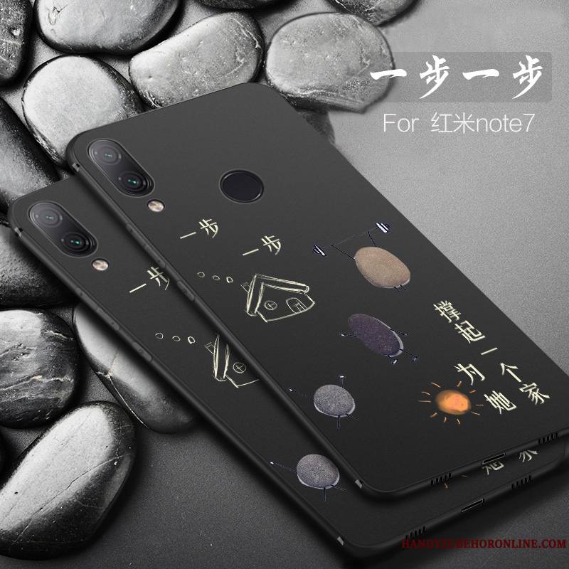 Redmi Note 7 Créatif Tendance Protection Noir Tout Compris Coque De Téléphone Personnalité