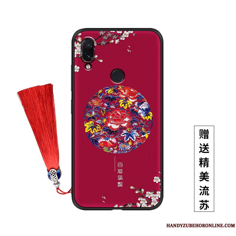 Redmi Note 7 Incassable Gaufrage Petit Fluide Doux Nouveau Coque De Téléphone Style Chinois