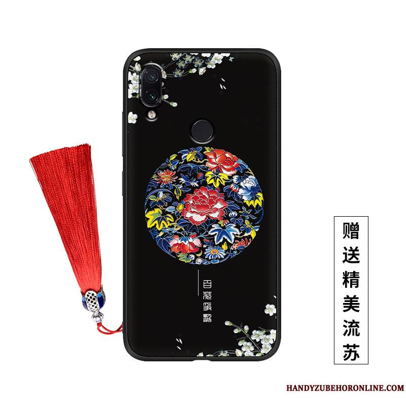 Redmi Note 7 Incassable Gaufrage Petit Fluide Doux Nouveau Coque De Téléphone Style Chinois