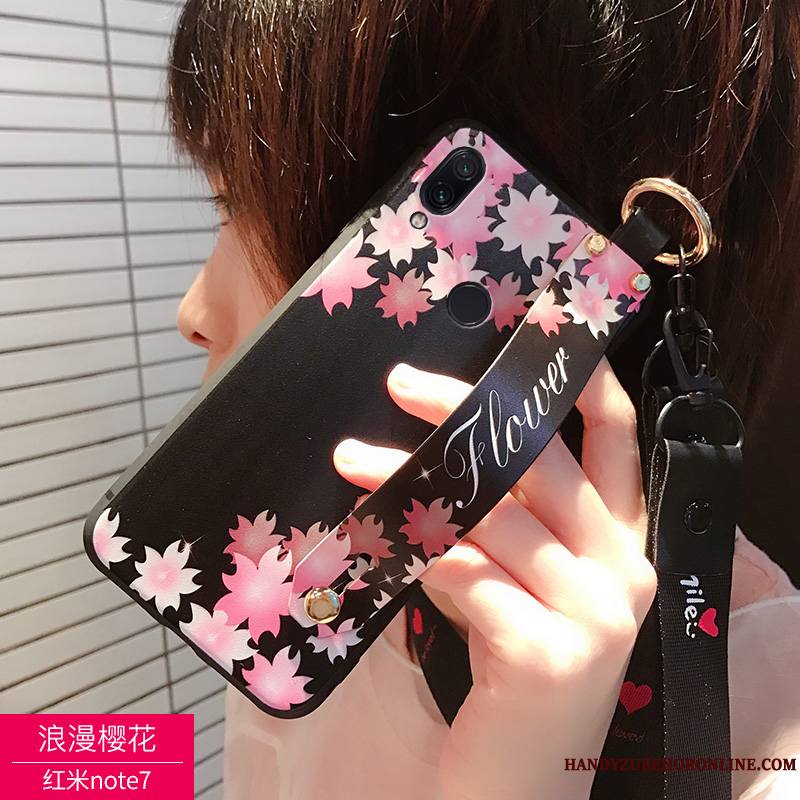 Redmi Note 7 Petit Coque Noir Fluide Doux Incassable De Téléphone Silicone