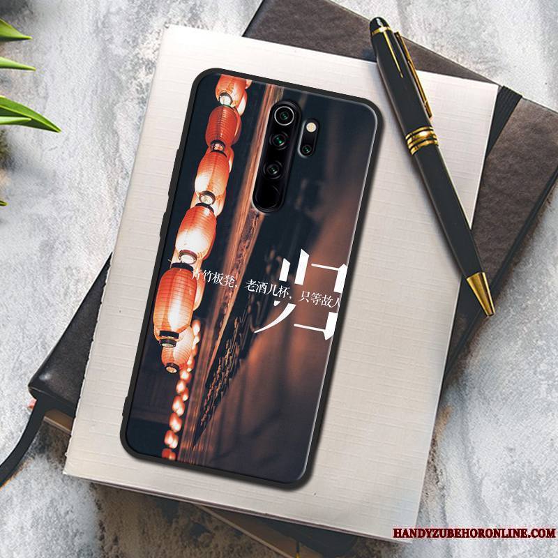 Redmi Note 8 Pro Coque Rouge Richesse Incassable Protection Fluide Doux Peinture Étui