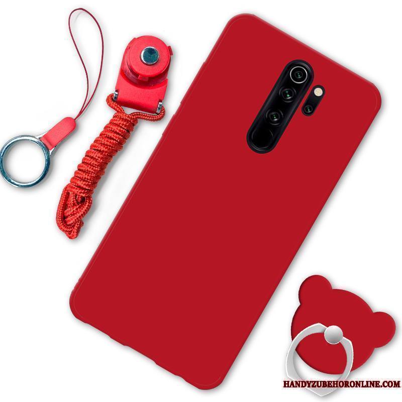 Redmi Note 8 Pro Dessin Animé Coque De Téléphone Support Amoureux Rouge Incassable Ornements Suspendus