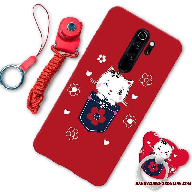 Redmi Note 8 Pro Dessin Animé Coque De Téléphone Support Amoureux Rouge Incassable Ornements Suspendus