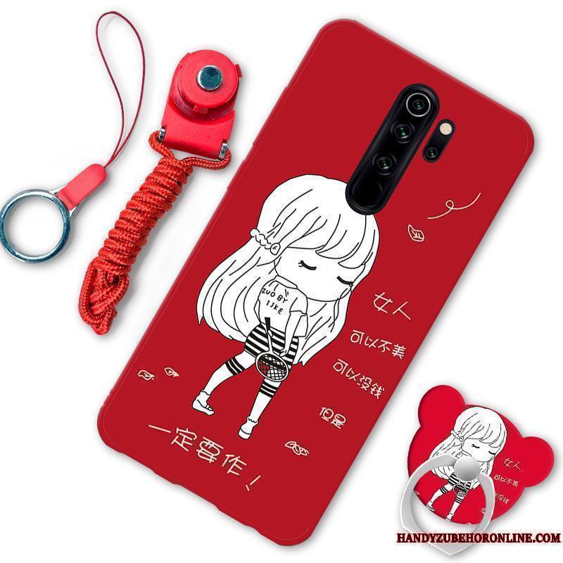 Redmi Note 8 Pro Dessin Animé Coque De Téléphone Support Amoureux Rouge Incassable Ornements Suspendus
