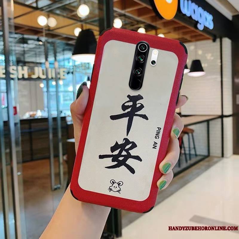 Redmi Note 8 Pro Gaufrage Tout Compris Tempérer Protection Membrane Rouge Coque