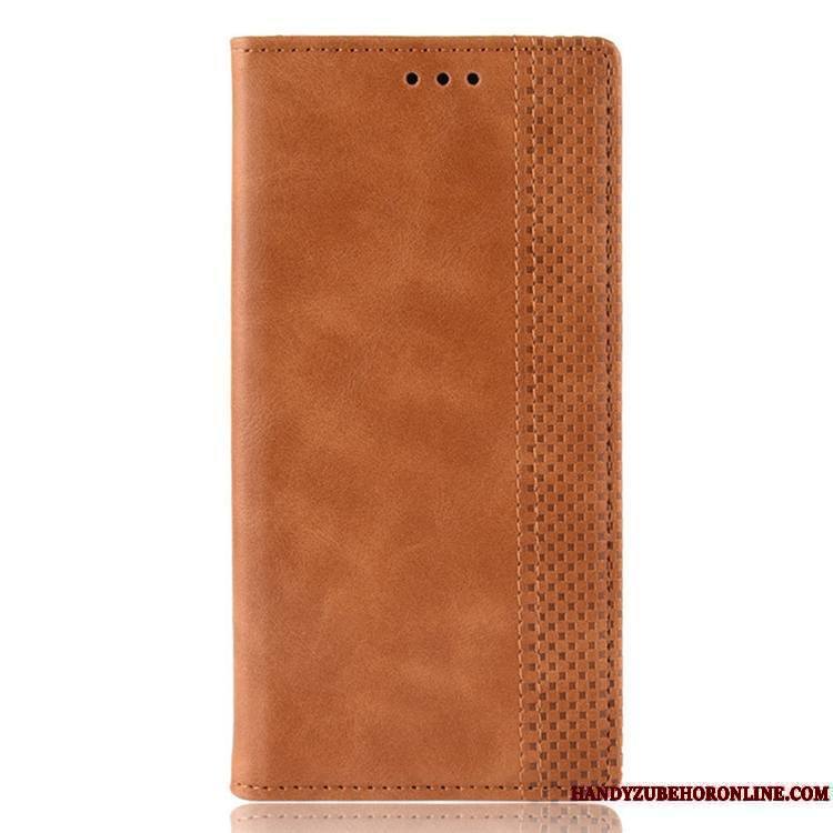 Redmi Note 8 Pro Petit Bovins Noir Rouge Cuir Magnétisme Coque De Téléphone