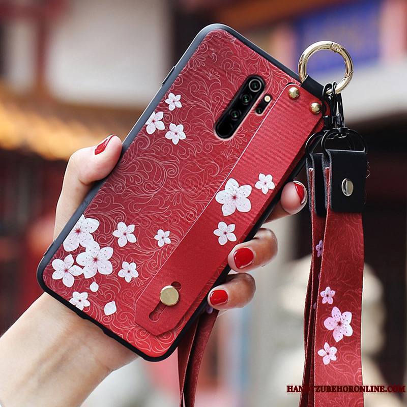 Redmi Note 8 Pro Rouge Ornements Suspendus Étui Protection Coque De Téléphone Blanc