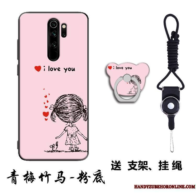 Redmi Note 8 Pro Support Fluide Doux Ornements Suspendus Personnalité Rouge Coque De Téléphone Petit