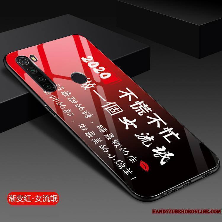 Redmi Note 8t Coque Fluide Doux Verre Créatif Personnalité Net Rouge Difficile Silicone