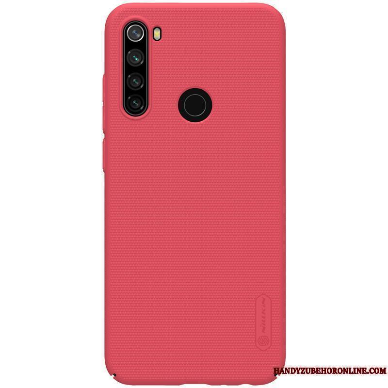 Redmi Note 8t Coque Incassable Protection Rouge Délavé En Daim Noir Tout Compris Difficile