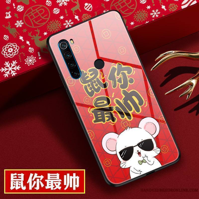 Redmi Note 8t Coque Verre Rat Nouveau Rouge Amoureux Dessin Animé