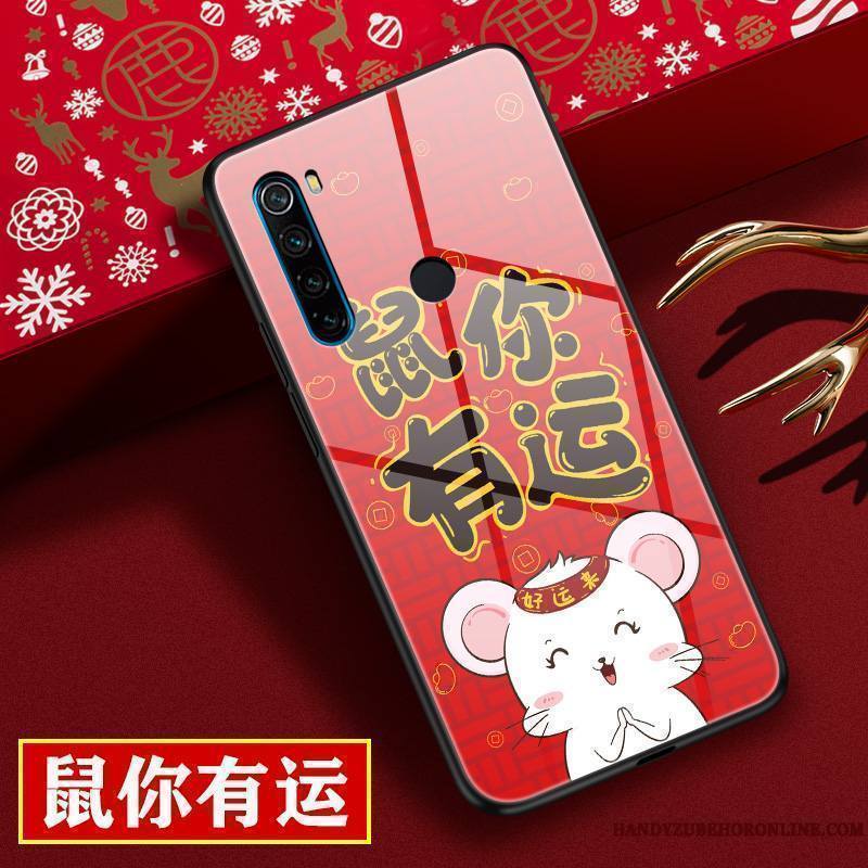 Redmi Note 8t Coque Verre Rat Nouveau Rouge Amoureux Dessin Animé