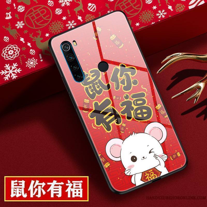 Redmi Note 8t Coque Verre Rat Nouveau Rouge Amoureux Dessin Animé