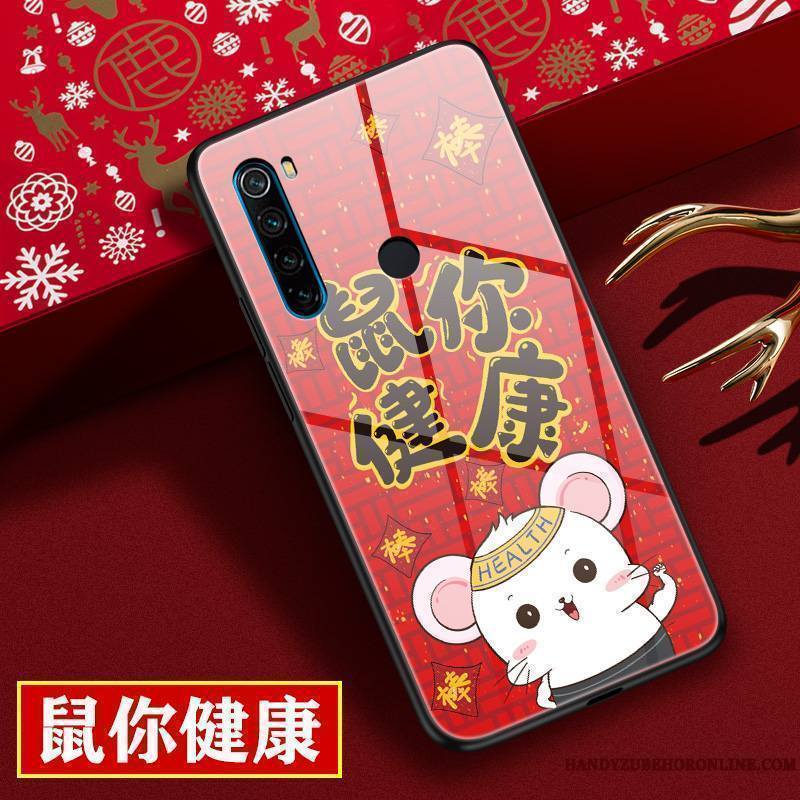 Redmi Note 8t Coque Verre Rat Nouveau Rouge Amoureux Dessin Animé