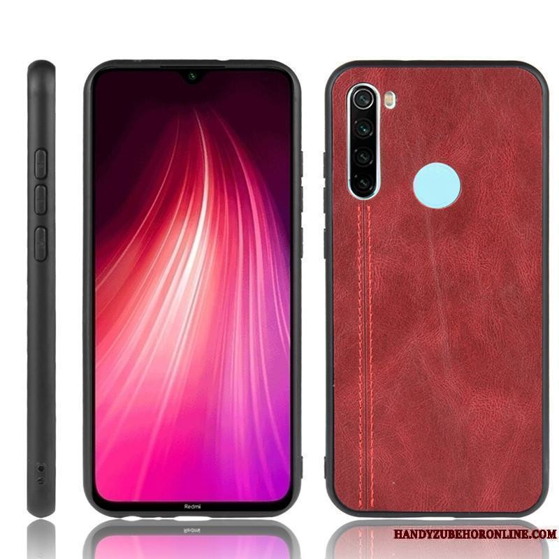 Redmi Note 8t Cuir Bleu Difficile Coque Protection Rouge Petit