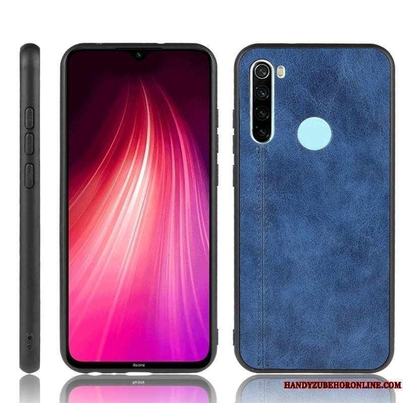 Redmi Note 8t Cuir Bleu Difficile Coque Protection Rouge Petit