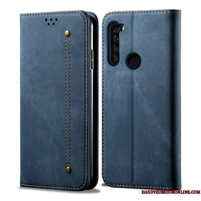 Redmi Note 8t Incassable Étui En Cuir Rouge Coque De Téléphone Mode Business Protection