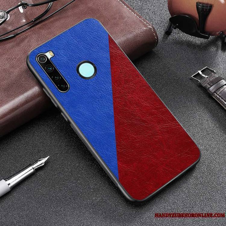 Redmi Note 8t Mode Protection Cuir Tout Compris Bleu Noir Coque De Téléphone