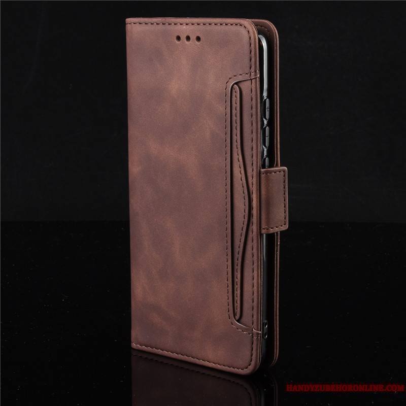 Redmi Note 8t Rouge Protection Étui En Cuir Portefeuille Fluide Doux Noir Coque De Téléphone