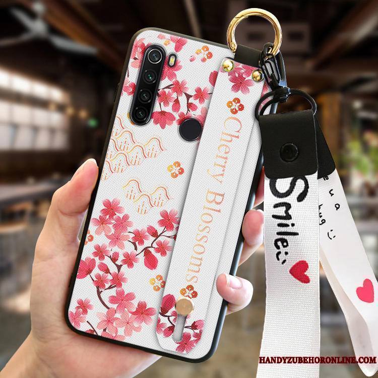 Redmi Note 8t Rouge Tout Compris Coque De Téléphone Silicone Petit Fleur De Pêche Blanc