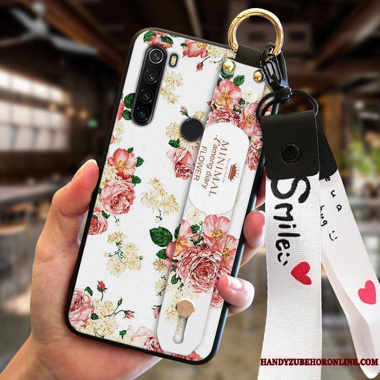 Redmi Note 8t Rouge Tout Compris Coque De Téléphone Silicone Petit Fleur De Pêche Blanc