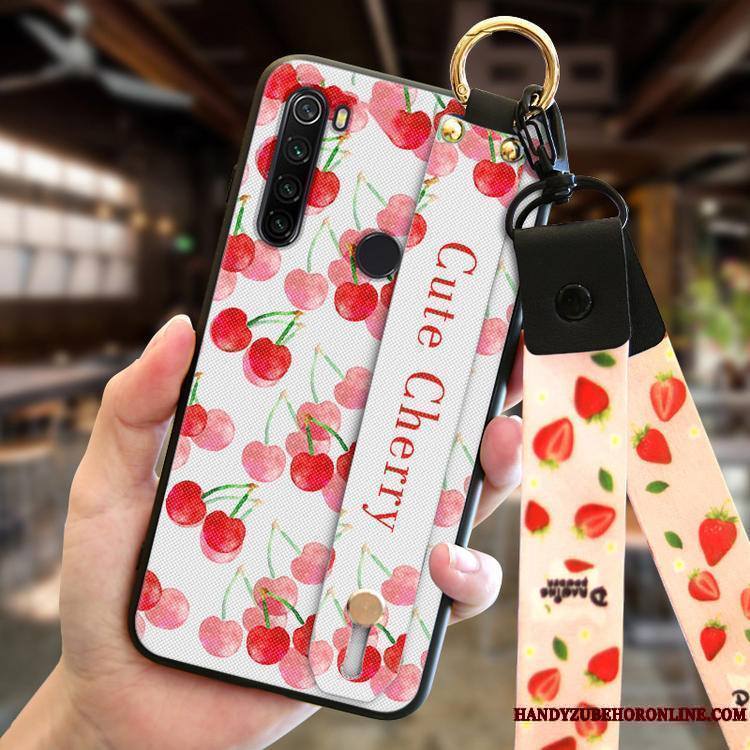 Redmi Note 8t Rouge Tout Compris Coque De Téléphone Silicone Petit Fleur De Pêche Blanc