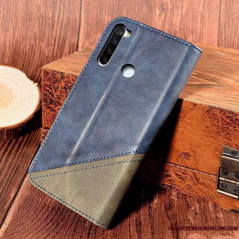 Redmi Note 8t Support Carte Coque Vent Rouge Housse Étui En Cuir