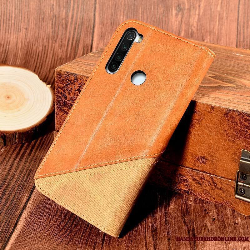 Redmi Note 8t Support Carte Coque Vent Rouge Housse Étui En Cuir