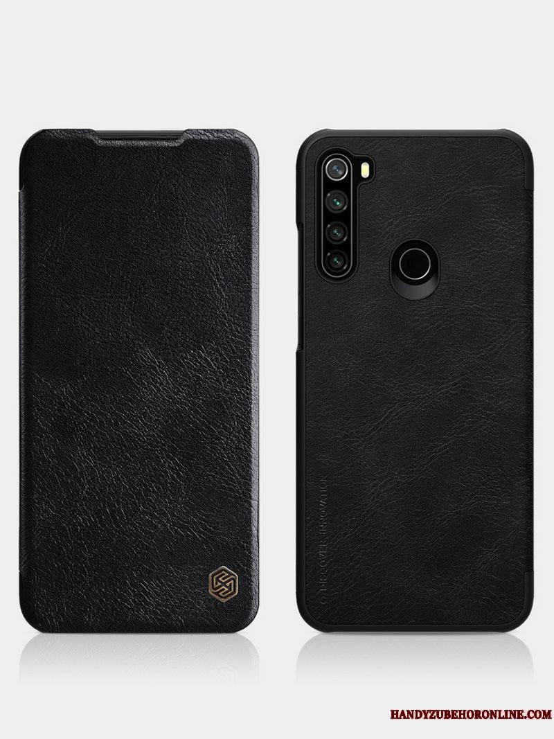 Redmi Note 8t Étui Étui En Cuir Rouge Protection Coque De Téléphone Clamshell Business