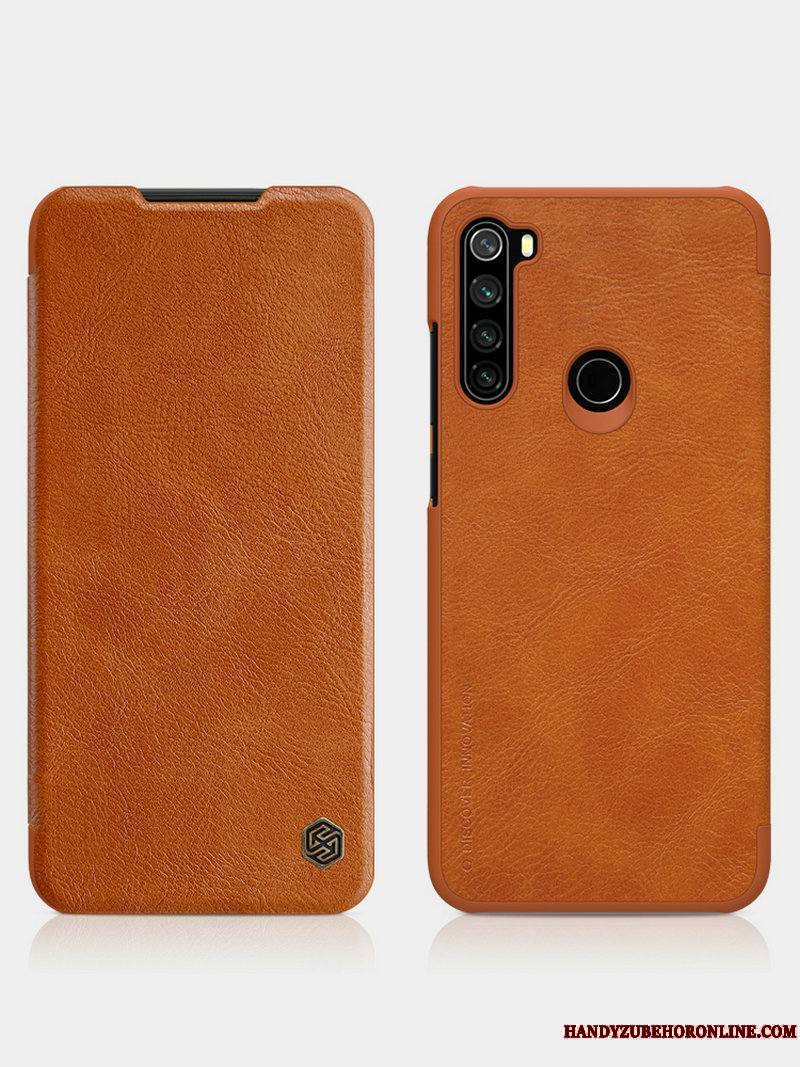 Redmi Note 8t Étui Étui En Cuir Rouge Protection Coque De Téléphone Clamshell Business