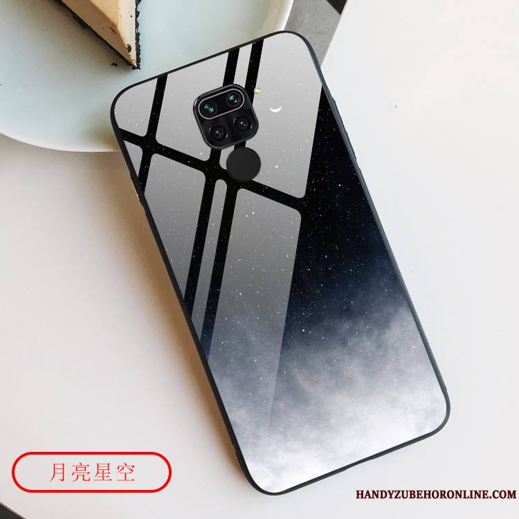 Redmi Note 9 Coque Personnalité Verre Noir Tout Compris Dégradé Ciel Étoilé