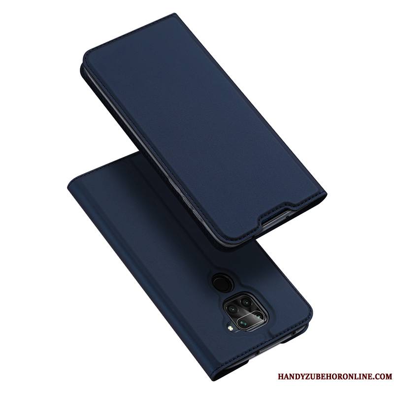 Redmi Note 9 Magnétisme Étui En Cuir Coque De Téléphone Rouge Clamshell Rose Très Mince